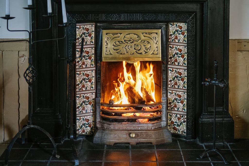 Cosy fire at the Sun Inn