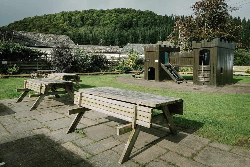 Children's play area and beer garden at Sun Inn